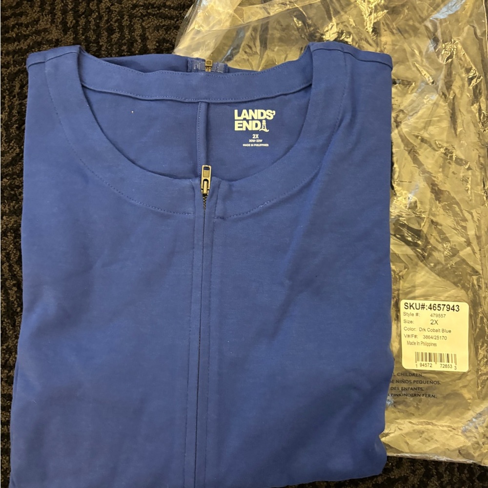 Lands' End Royal Blue Full-Zip Jacket